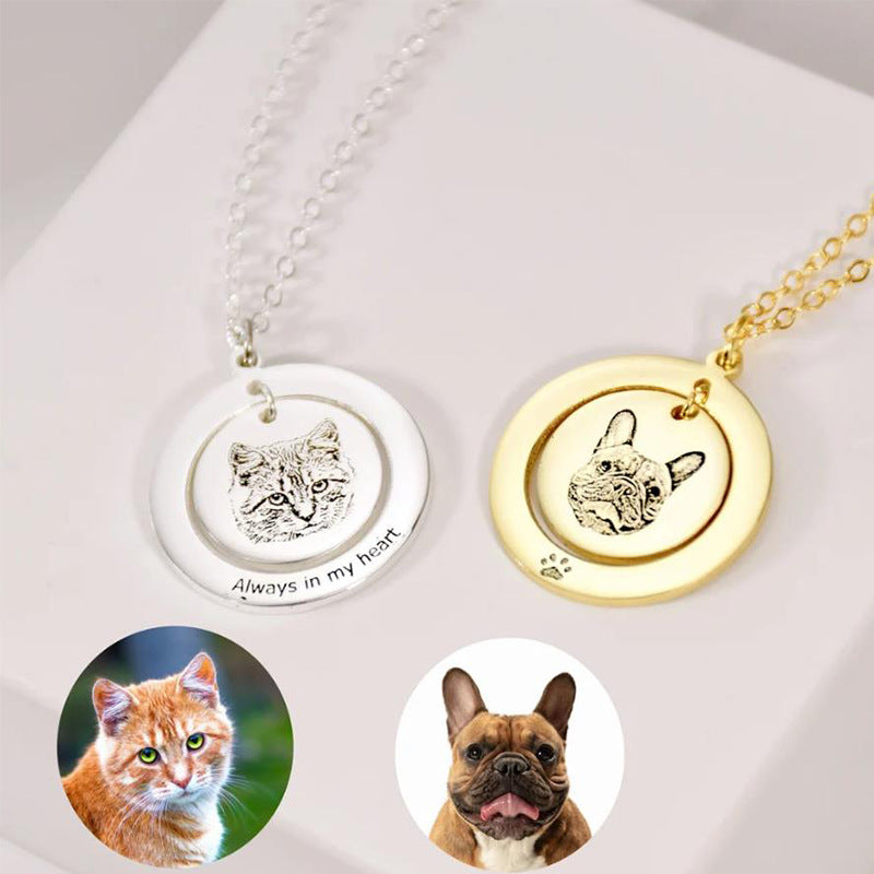 Custom Pet Face Swing Necklace