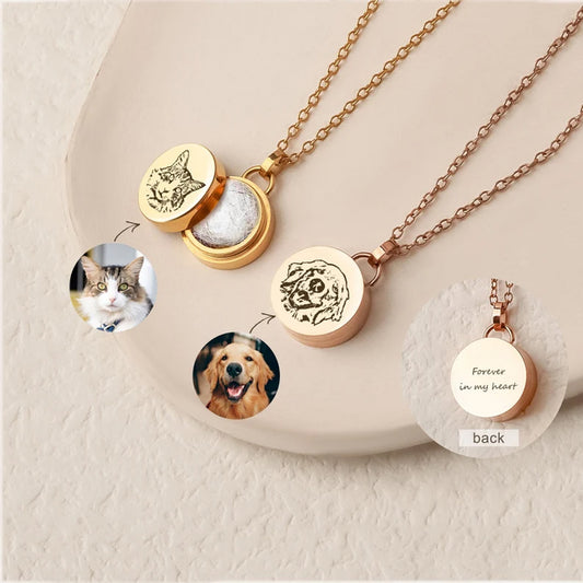 Custom Pet Face Hair Necklace