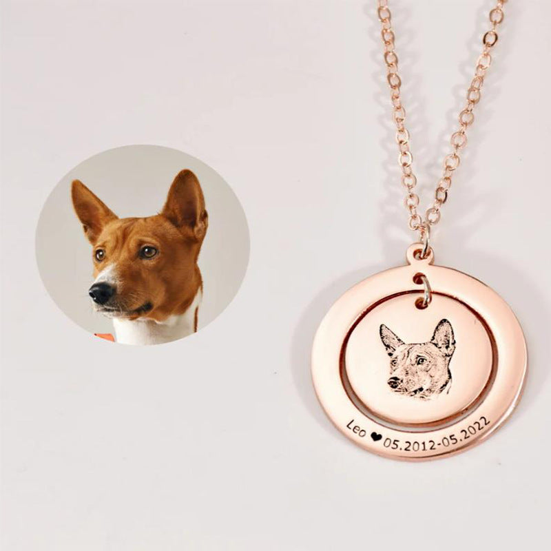 Custom Pet Face Swing Necklace