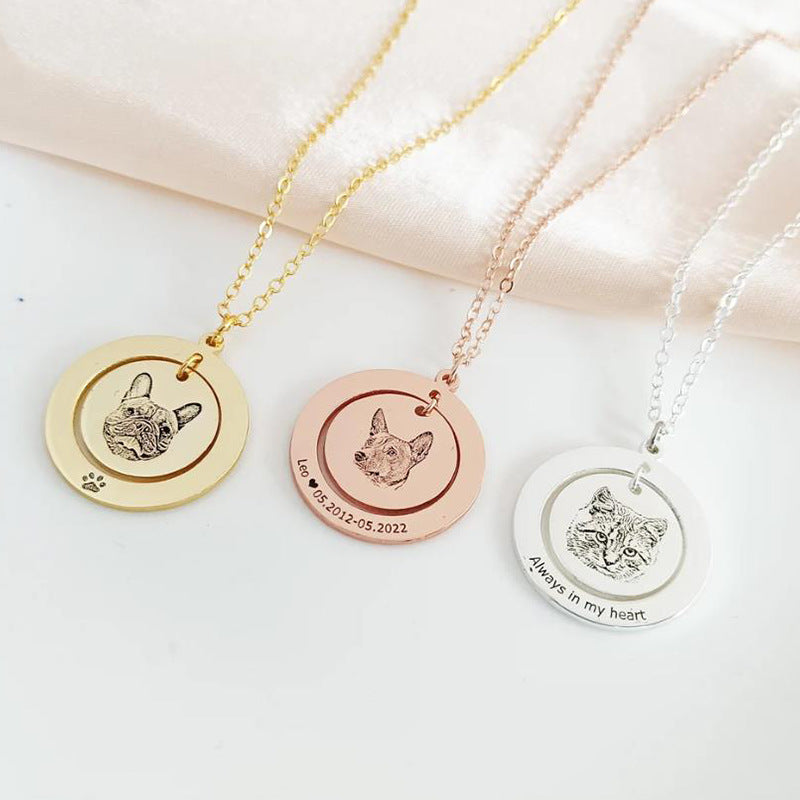 Custom Pet Face Swing Necklace