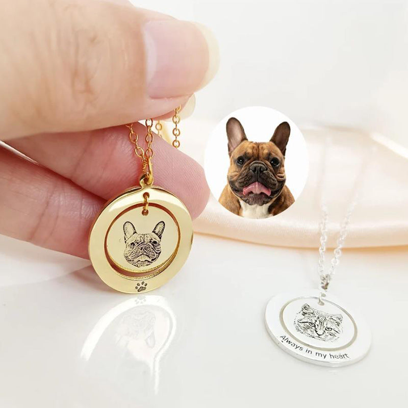 Custom Pet Face Swing Necklace